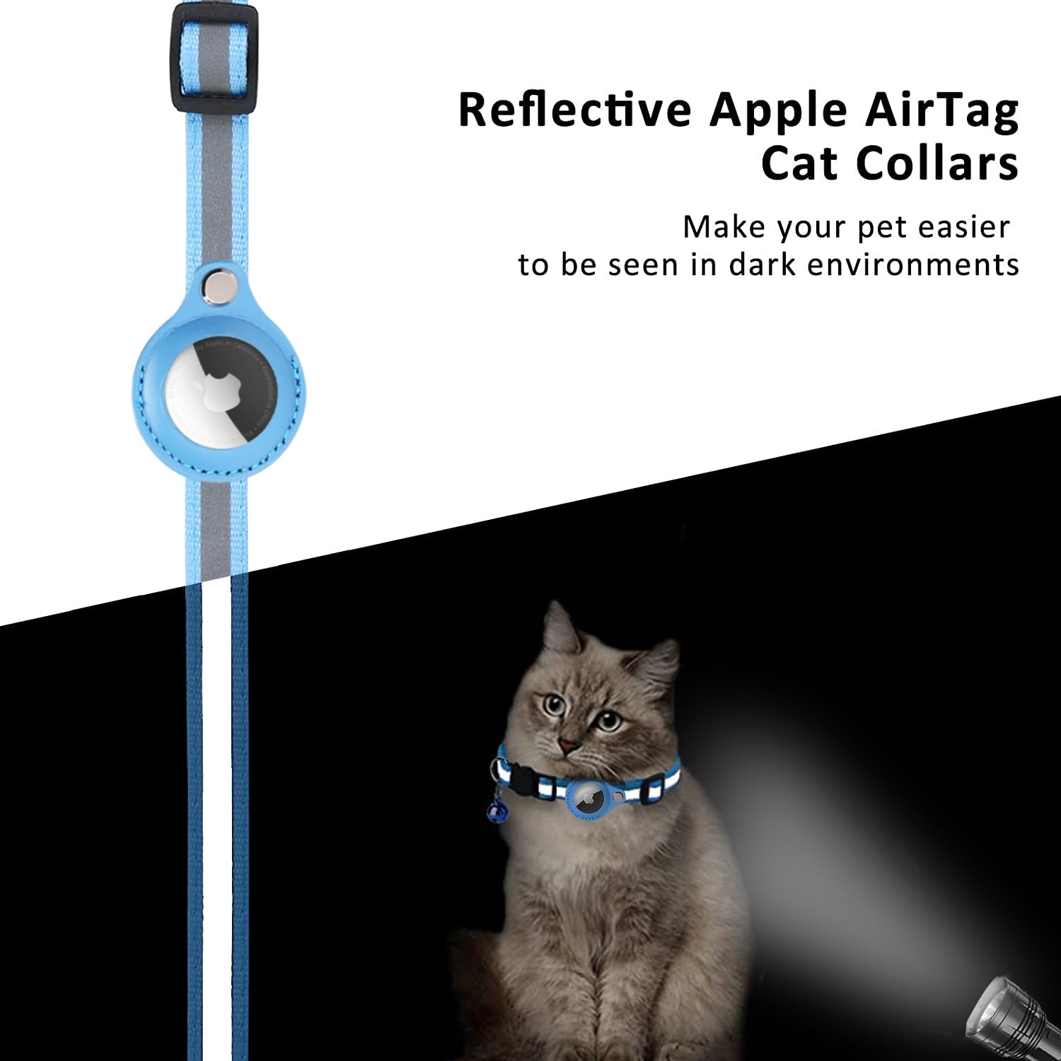 Smartes Katzenhalsband mit Apple AirTag-Integration